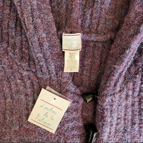 NWT Loulou de la Falaise RARE Heavyweight Purple Knit Plus Size Cardigan 1X READ - Picture 9 of 11